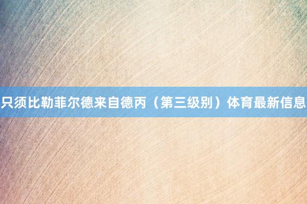 只须比勒菲尔德来自德丙（第三级别）体育最新信息